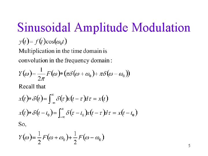 Sinusoidal Amplitude Modulation 5 