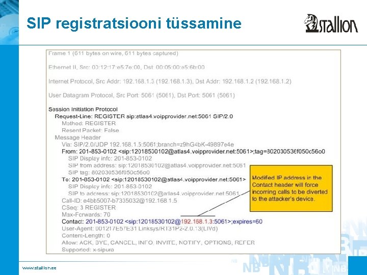 SIP registratsiooni tüssamine www. stallion. ee 