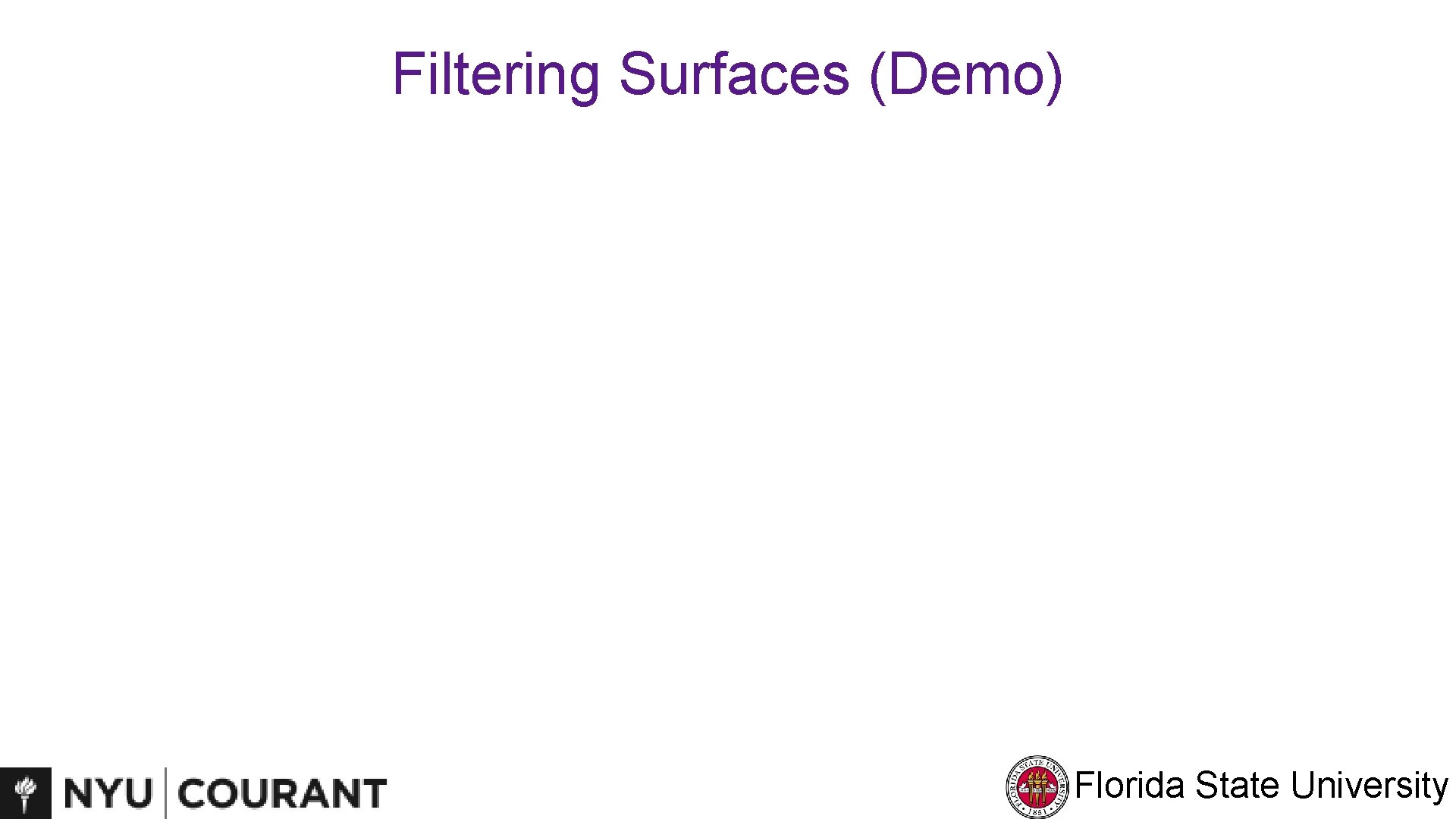 Filtering Surfaces (Demo) Florida State University 