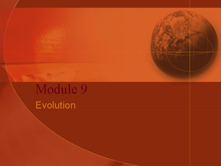 Module 9 Evolution 