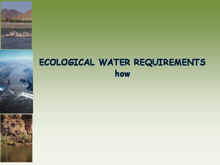 ECOLOGICAL WATER REQUIREMENTS how 