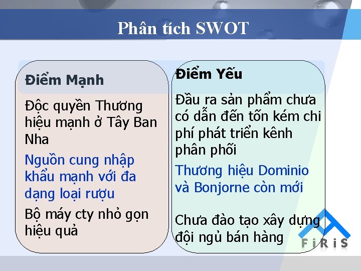 Phân tích SWOT Điểm Mạnh Điểm Yếu Độc quyền Thương hiệu mạnh ở Tây