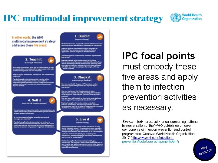 IPC multimodal improvement strategy IPC focal points must embody these five areas and apply