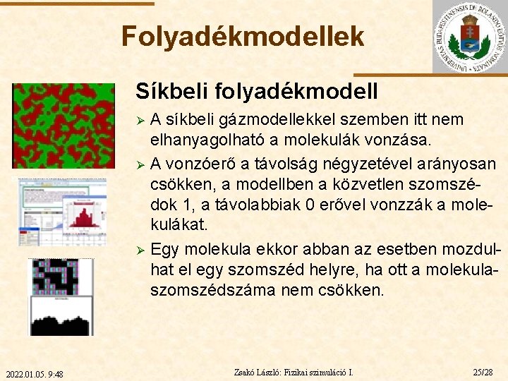 Folyadékmodellek Síkbeli folyadékmodell Ø Ø ELTE Ø 2022. 01. 05. 9: 48 A síkbeli