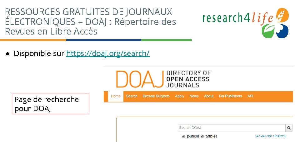 RESSOURCES GRATUITES DE JOURNAUX ÉLECTRONIQUES – DOAJ : Répertoire des Revues en Libre Accès