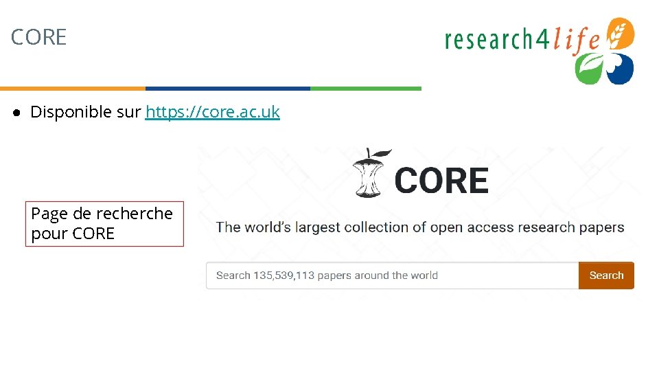CORE ● Disponible sur https: //core. ac. uk Page de recherche pour CORE 