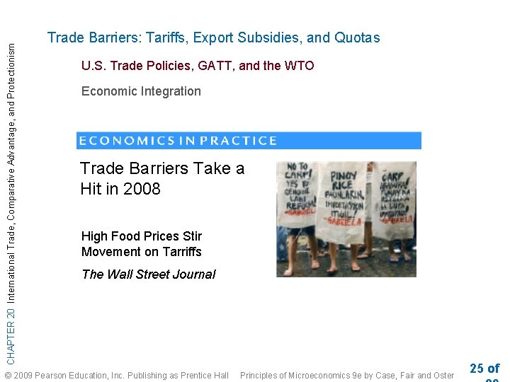 CHAPTER 20 International Trade, Comparative Advantage, and Protectionism Trade Barriers: Tariffs, Export Subsidies, and CHAPTER 20 International Trade, Comparative Advantage, and Protectionism Trade Barriers: Tariffs, Export Subsidies, and