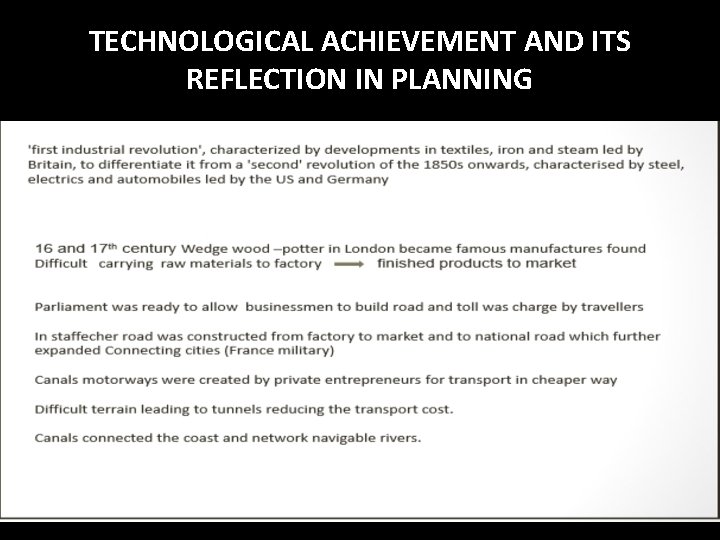 TECHNOLOGICAL ACHIEVEMENT AND ITS REFLECTION IN PLANNING 