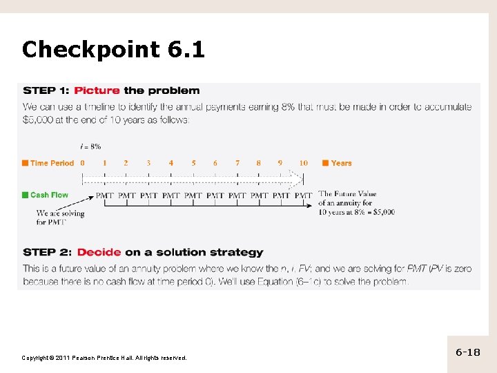 Checkpoint 6. 1 Copyright © 2011 Pearson Prentice Hall. All rights reserved. 6 -18