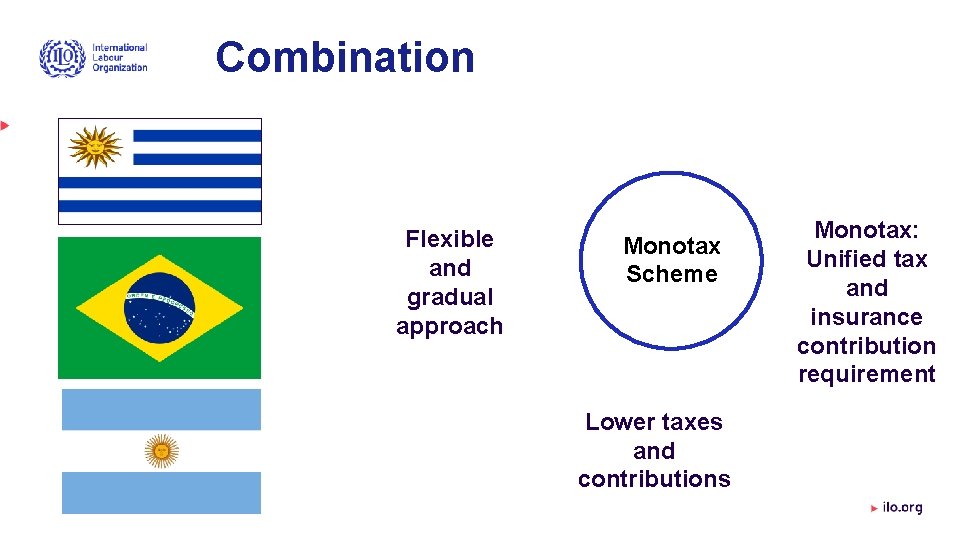 Combination Flexible and gradual approach Monotax Scheme Lower taxes and contributions Monotax: Unified tax