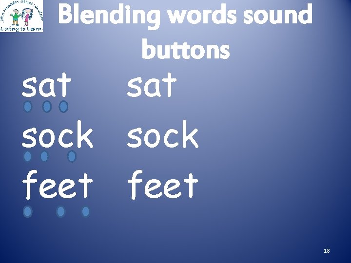 Blending words sound buttons sat sock feet 18 