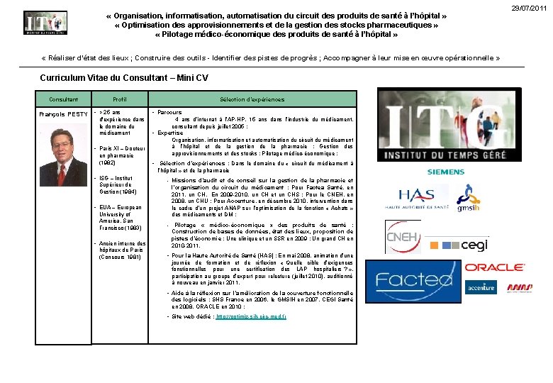  « Organisation, informatisation, automatisation du circuit des produits de santé à l’hôpital »