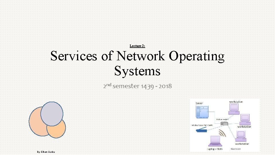 Lecture 2: Services of Network Operating Systems 2 nd semester 1439 - 2018 By: