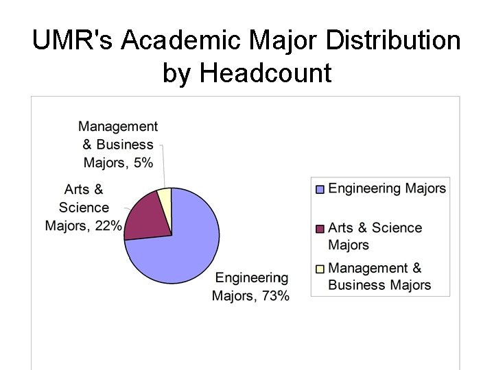 UMR's Academic Major Distribution by Headcount 