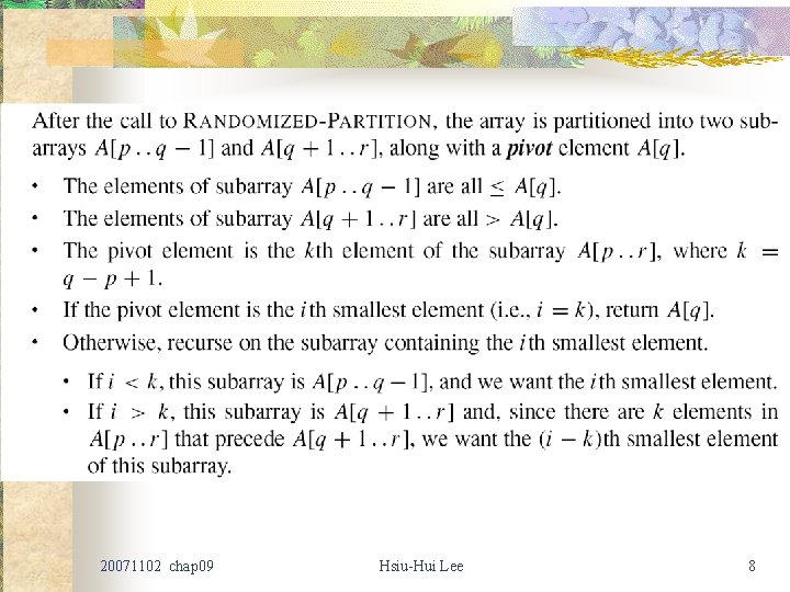20071102 chap 09 Hsiu-Hui Lee 8 