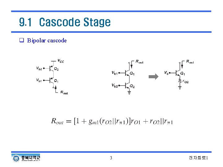 9. 1 Cascode Stage q Bipolar cascode 3 전자회로 1 