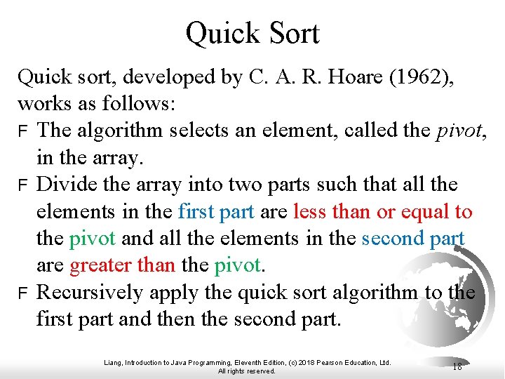 Chapter 23 Sorting Liang Introduction to Java Programming