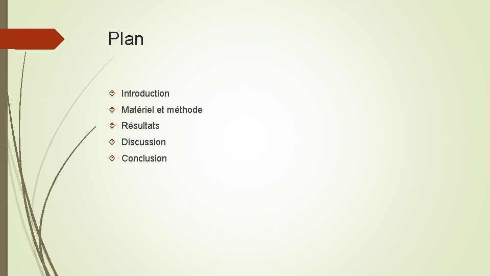 Plan Introduction Matériel et méthode Résultats Discussion Conclusion 