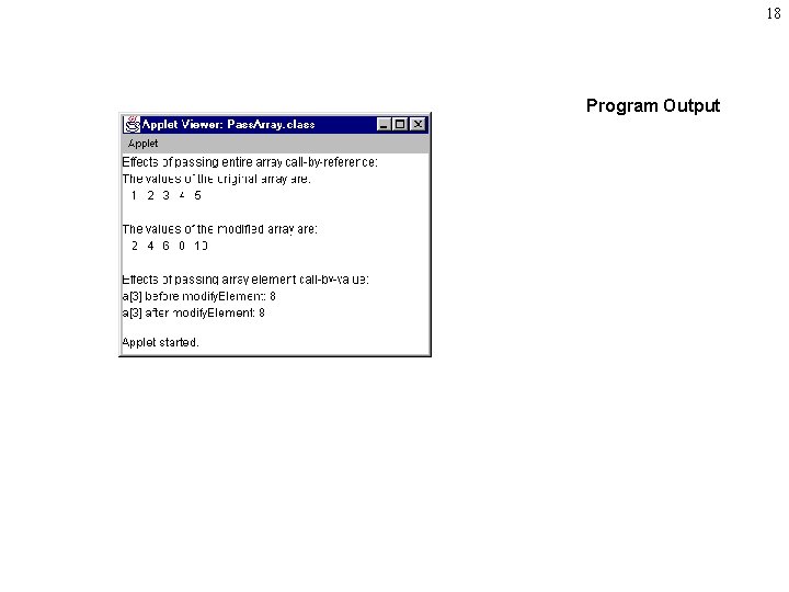 18 Program Output 