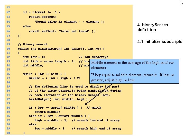 32 61 62 if ( element != -1 ) 63 result. set. Text( 64