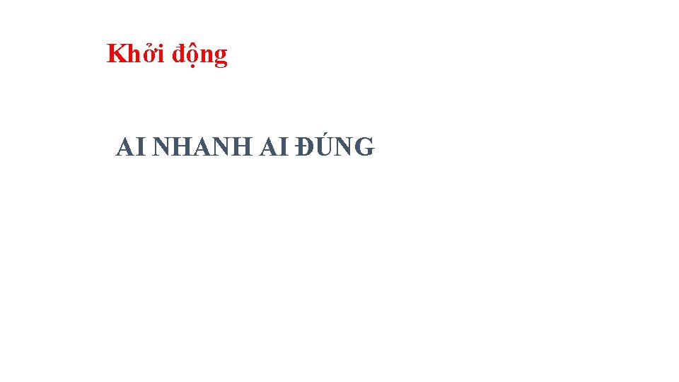 Khởi động AI NHANH AI ĐÚNG 