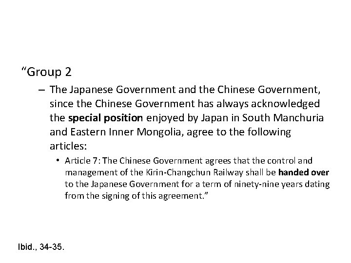 “Group 2 – The Japanese Government and the Chinese Government, since the Chinese Government