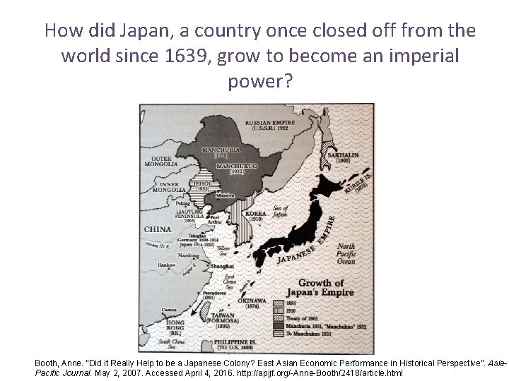 How did Japan, a country once closed off from the world since 1639, grow
