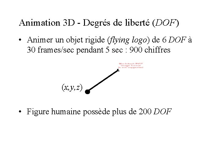 Animation 3 D - Degrés de liberté (DOF) • Animer un objet rigide (flying Animation 3 D - Degrés de liberté (DOF) • Animer un objet rigide (flying