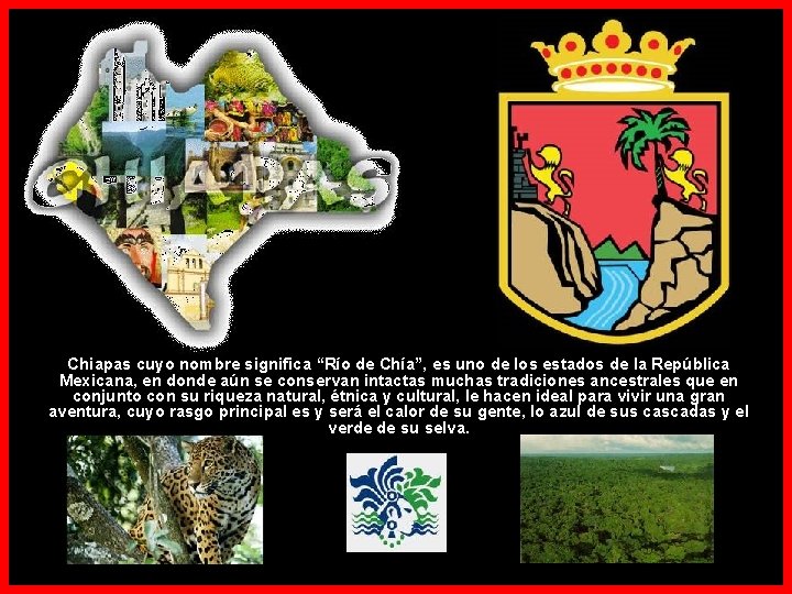 Chiapas cuyo nombre significa “Río de Chía”, es uno de los estados de la