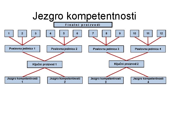 Jezgro kompetentnosti Finalni proizvodi 