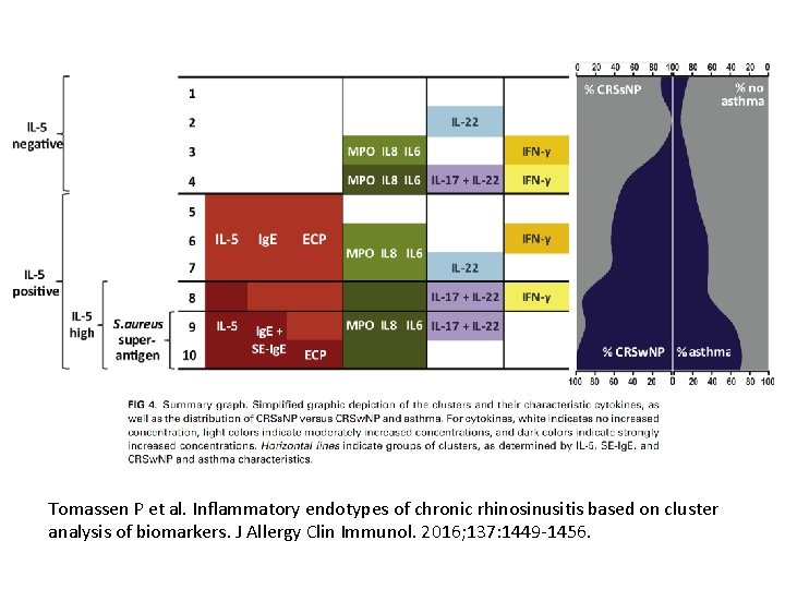 Tomassen P et al. Inflammatory endotypes of chronic rhinosinusitis based on cluster analysis of