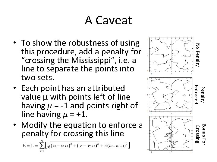 A Caveat No Penalty Enforced Bonus For Crossing • To show the robustness of