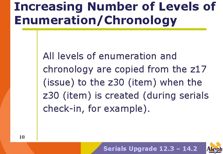 Increasing Number of Levels of Enumeration/Chronology All levels of enumeration and chronology are copied