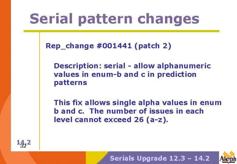 Serial pattern changes Rep_change #001441 (patch 2) Description: serial - allow alphanumeric values in