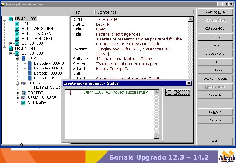 Navigation Window 9 Serials Upgrade 12. 3 – 14. 2 