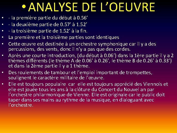  • ANALYSE DE L’OEUVRE - la première partie du début à 0. 56’