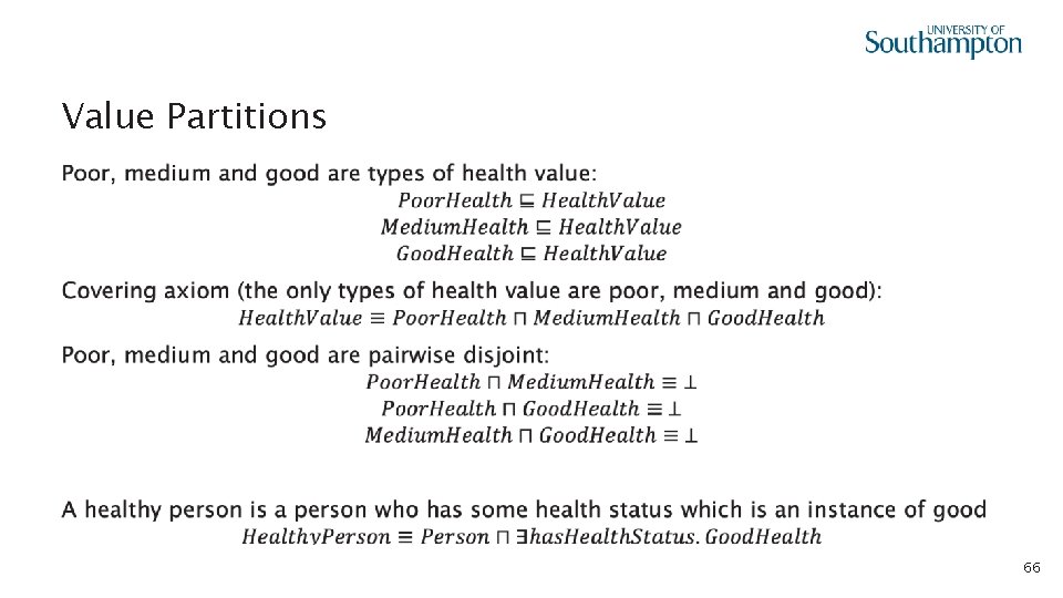 Value Partitions • 66 