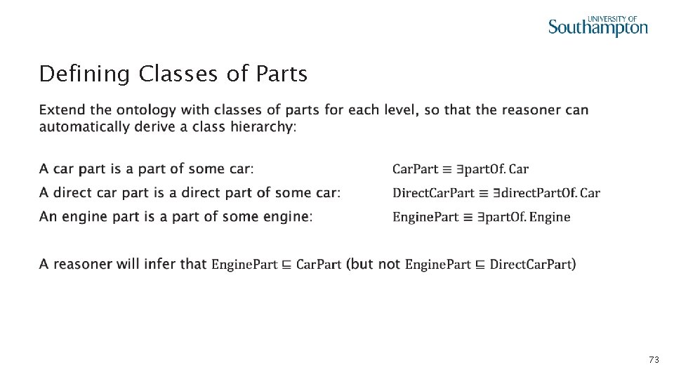 Defining Classes of Parts • 73 