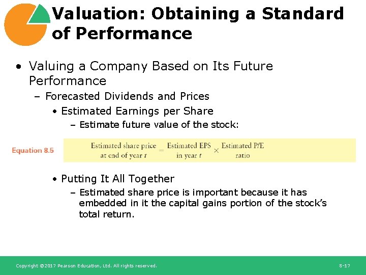 Valuation: Obtaining a Standard of Performance • Valuing a Company Based on Its Future