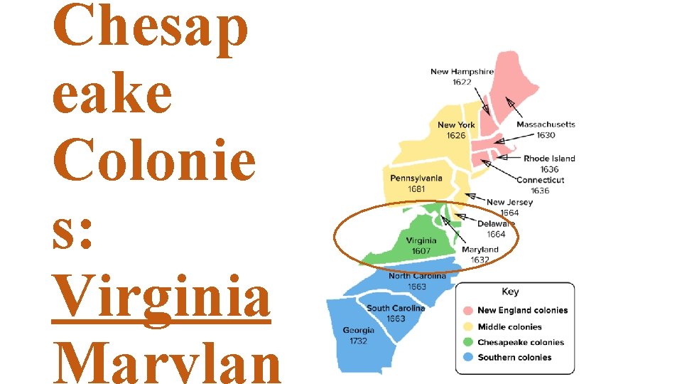 Chesap eake Colonie s: Virginia Marylan Chesap eake Colonie s: Virginia Marylan