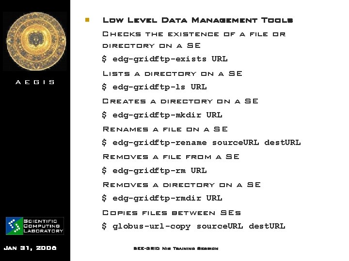 n Low Level Data Management Tools Checks the existence of a file or directory