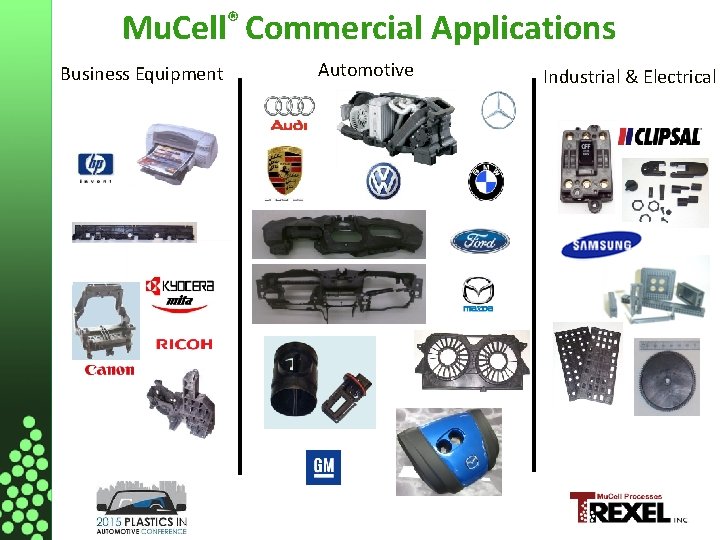 Mu. Cell® Commercial Applications Business Equipment Automotive Industrial & Electrical 