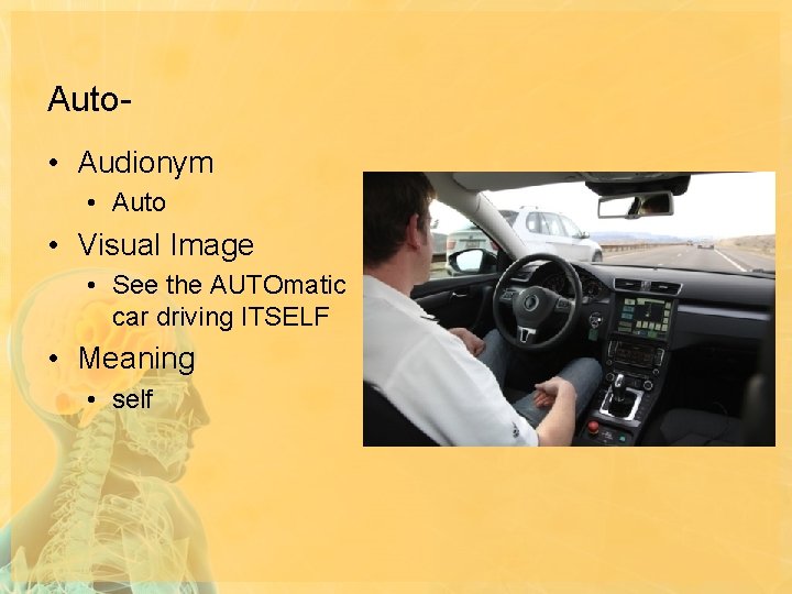 Auto • Audionym • Auto • Visual Image • See the AUTOmatic car driving