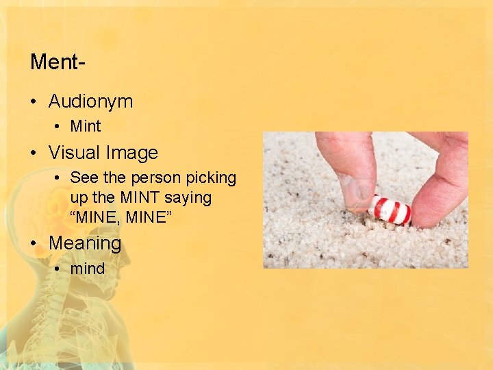 Ment • Audionym • Mint • Visual Image • See the person picking up