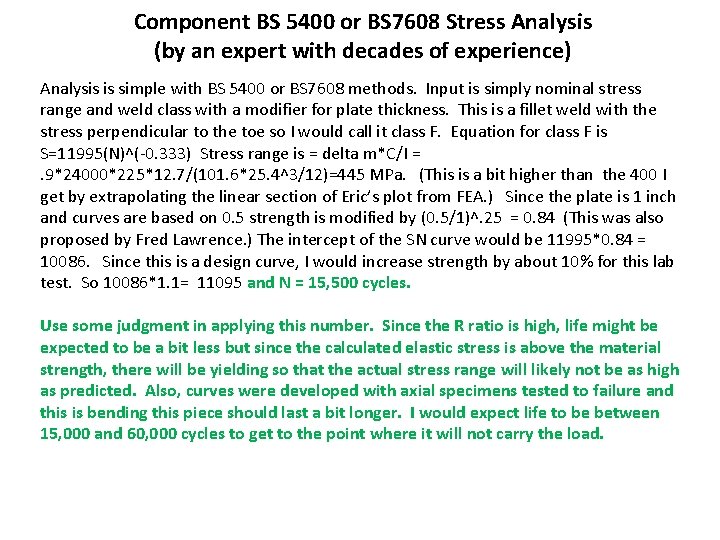 Component BS 5400 or BS 7608 Stress Analysis (by an expert with decades of