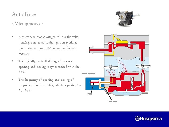 Auto. Tune - Microprocessor • A microprocessor is integrated into the valve housing, connected