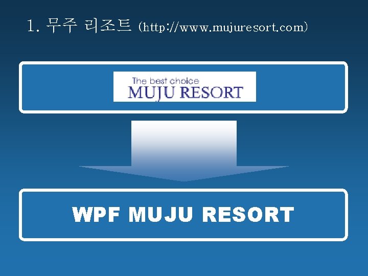 1. 무주 리조트 (http: //www. mujuresort. com) WPF MUJU RESORT 