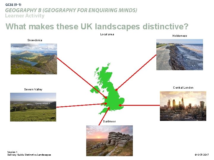 What makes these UK landscapes distinctive? Local area Holderness Snowdonia Central London Severn Valley