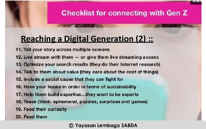 Reaching a Digital Generation (2) : : Yayasan Lembaga SABDA @2016 