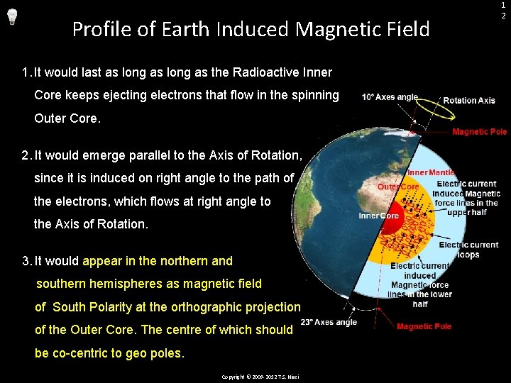 Profile of Earth Induced Magnetic Field 1. It would last as long as the